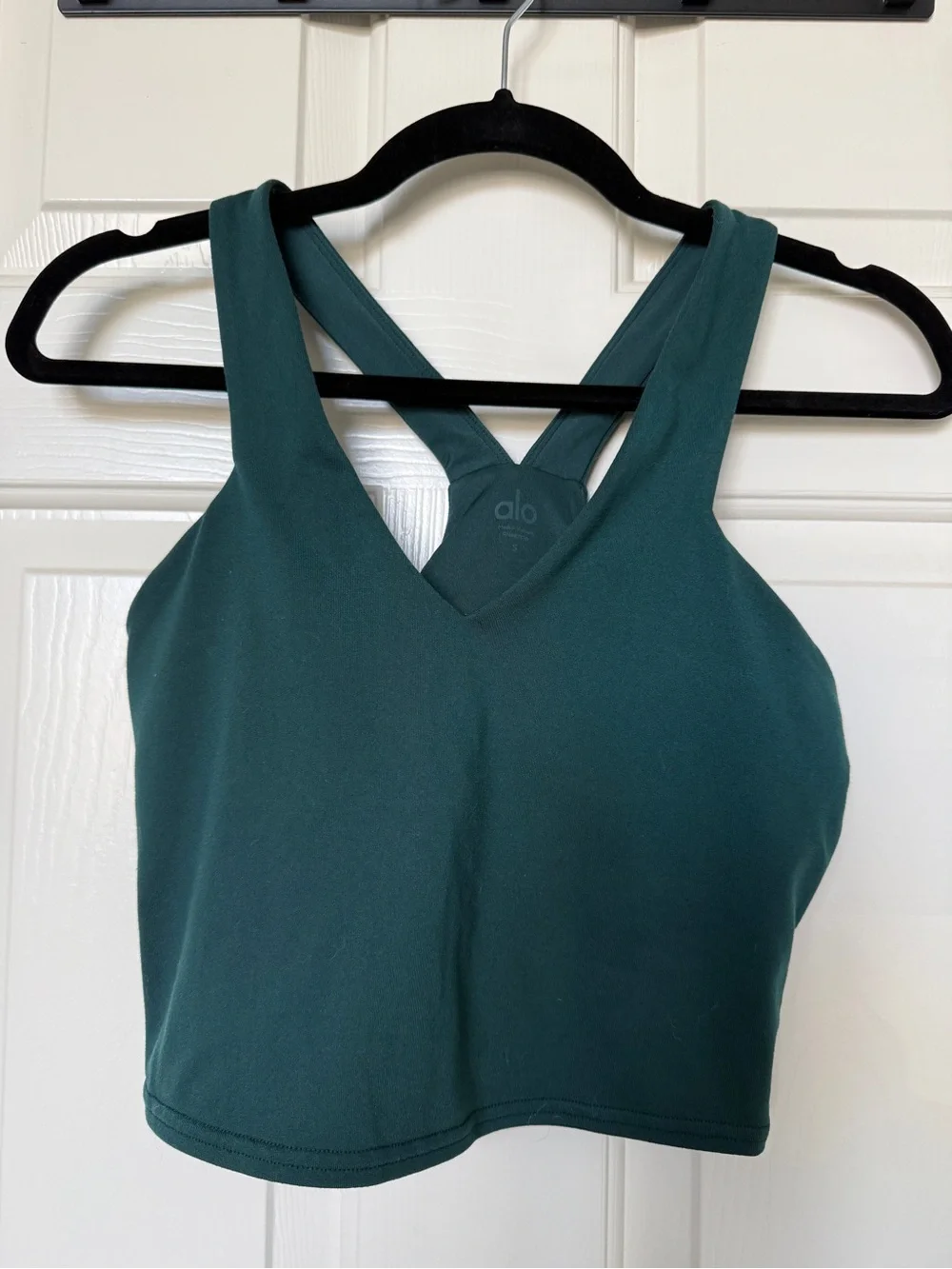 Alo Yoga Airbrush Real Bra Tank in Midnight Green. Size small